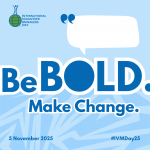 Be Bold. Make Change. - Blue Blank Quote Image