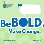Be Bold. Make Change. - Green Blank Quote Image