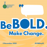 Be Bold. Make Change. - Orange Blank Quote Image