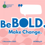 Be Bold. Make Change. - Pink Blank Quote Image