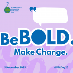 Be Bold. Make Change. - Purple Blank Quote Image