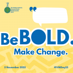 Be Bold. Make Change. - Yellow Blank Quote Image